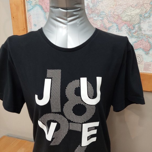 Adidas Juventus Football Club T- Shirt Black Short Sleeve Men's Medium - Picture 2 of 11